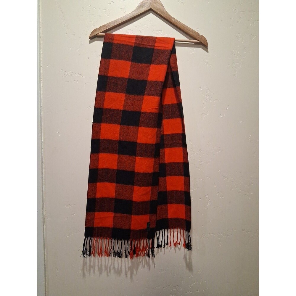 Try Now Brand Unisex Red/Black Plaid Scarf 62x12 Cozy Holiday Cold Weather